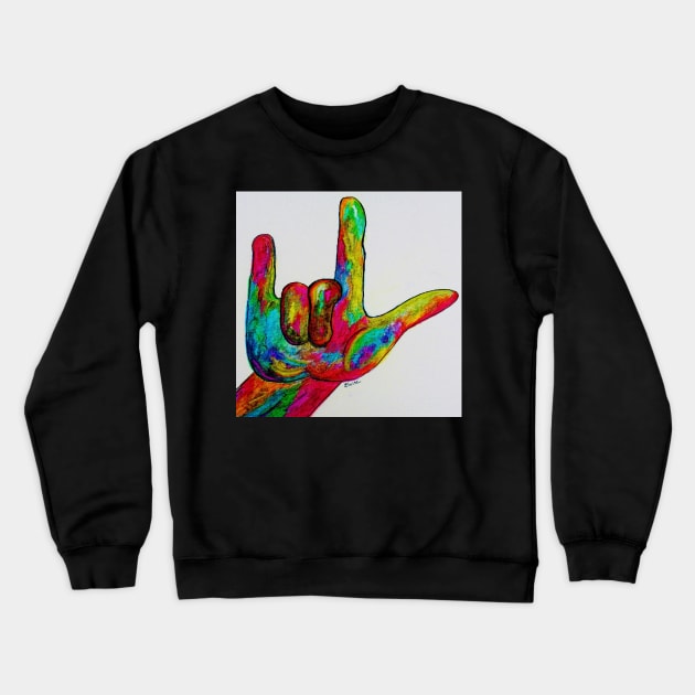 ASL I Love You Crewneck Sweatshirt by EloiseART